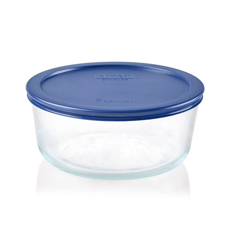 Bowl Redondo Pyrex 1.6 LT  7 Tazas con tapa plastica - 24117